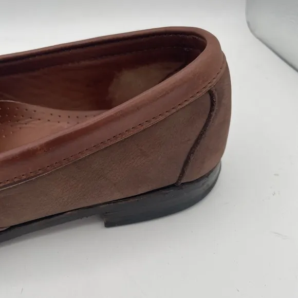 Allen Edmonds Townsend Suede  Full Leather Strap Brown Penny Loafers Size 9.5 E
