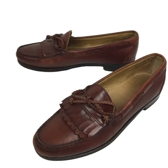 Allen Edmonds Woodstock Double Kiltie Tie Braid Loafers