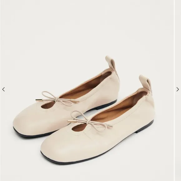 Alohas Rosalind Cream Leather Ballet Flats