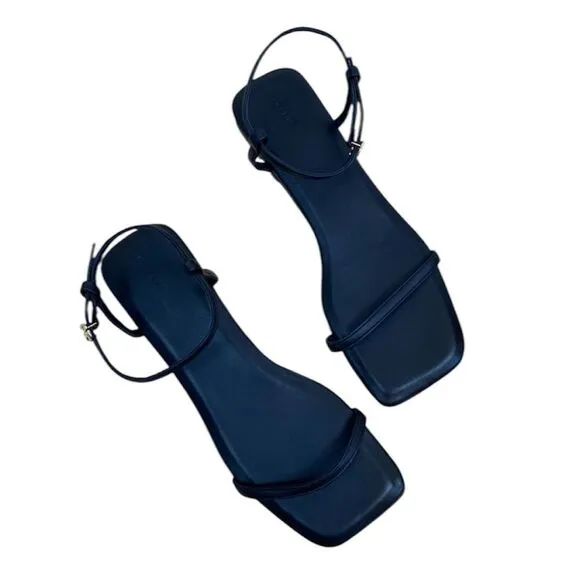 Anine Bing Invisible Flat Sandal Black Leather