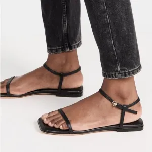 Anine Bing Invisible Flat Sandal Black Leather