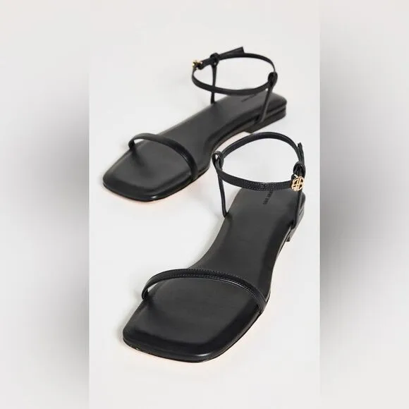 Anine Bing Invisible Flat Sandal Black Leather
