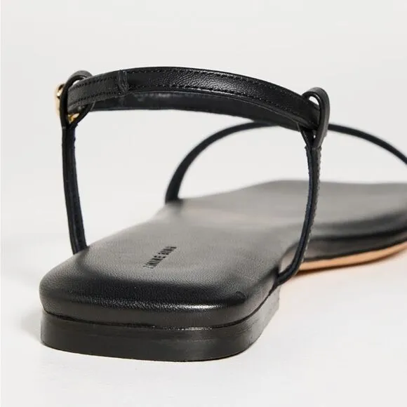 Anine Bing Invisible Flat Sandal Black Leather
