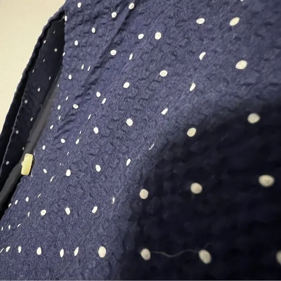 Ann Mashburn navy and white polkadot shirt dress size smalll