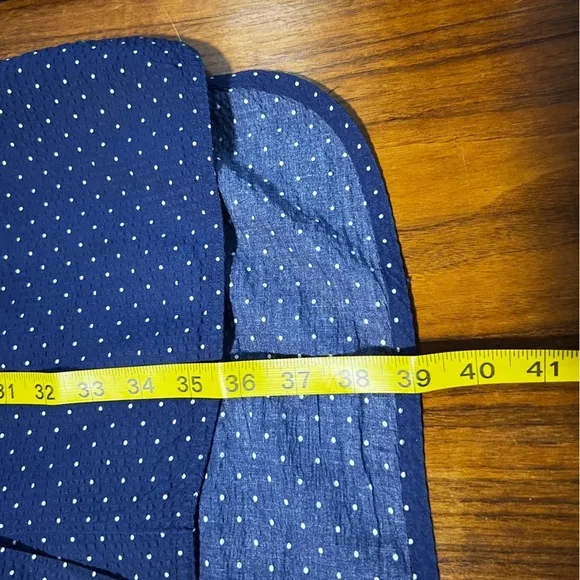 Ann Mashburn navy and white polkadot shirt dress size smalll