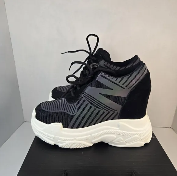 Anthony Wang Chunky Platform Sneakers Blueberry-04 Black Size 9 NWB