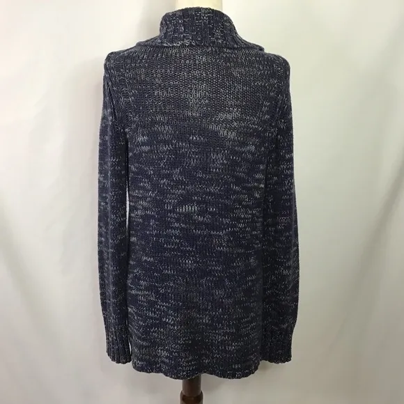 ANTHRO Yellow Bird Sweater Cardigan Sunday Drape Cowl Blue Size M