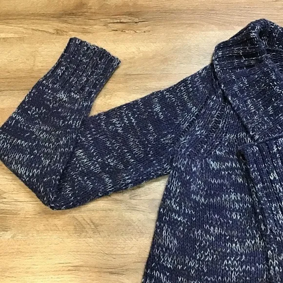 ANTHRO Yellow Bird Sweater Cardigan Sunday Drape Cowl Blue Size M