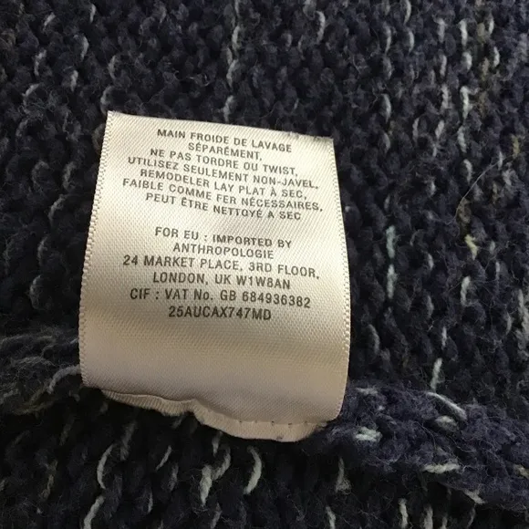 ANTHRO Yellow Bird Sweater Cardigan Sunday Drape Cowl Blue Size M