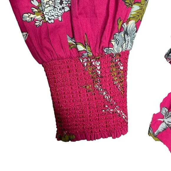 Anthropologie Love the Label Wanda Print Mini Dress Fuchsia Size S