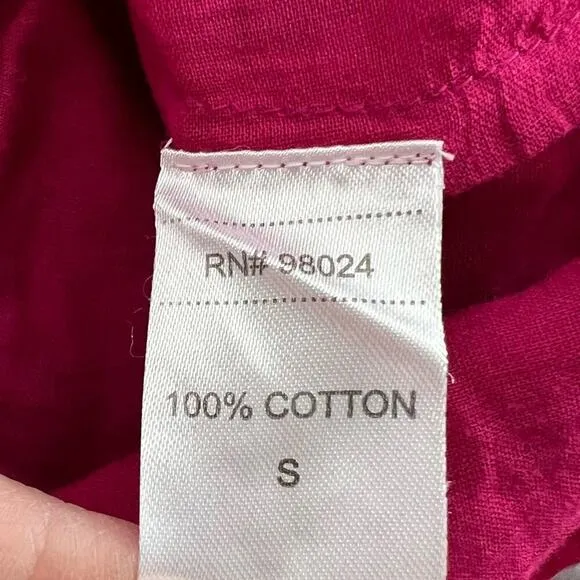 Anthropologie Love the Label Wanda Print Mini Dress Fuchsia Size S