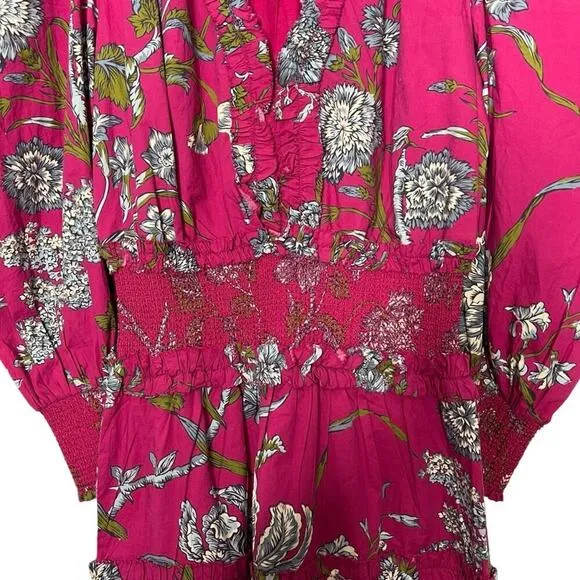 Anthropologie Love the Label Wanda Print Mini Dress Fuchsia Size S
