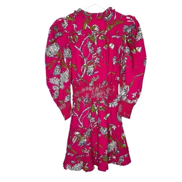 Anthropologie Love the Label Wanda Print Mini Dress Fuchsia Size S