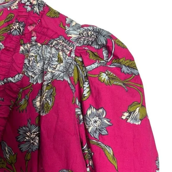 Anthropologie Love the Label Wanda Print Mini Dress Fuchsia Size S