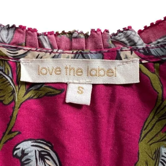 Anthropologie Love the Label Wanda Print Mini Dress Fuchsia Size S