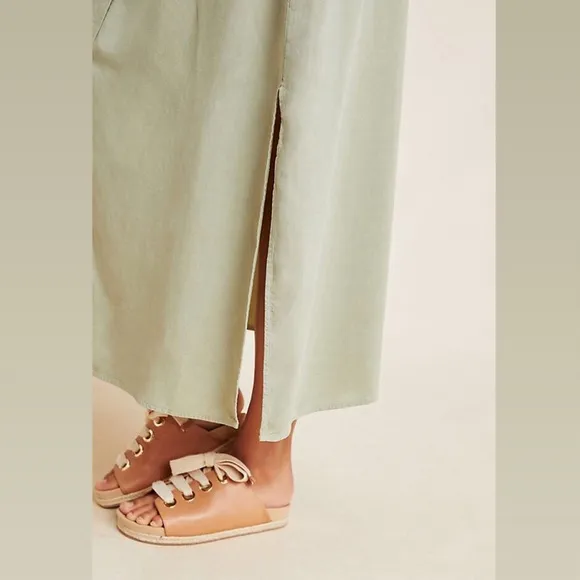 Anthropologie’s Cloth &amp; Stone Dress Button Front Maxi Green Size M New w/o Tag