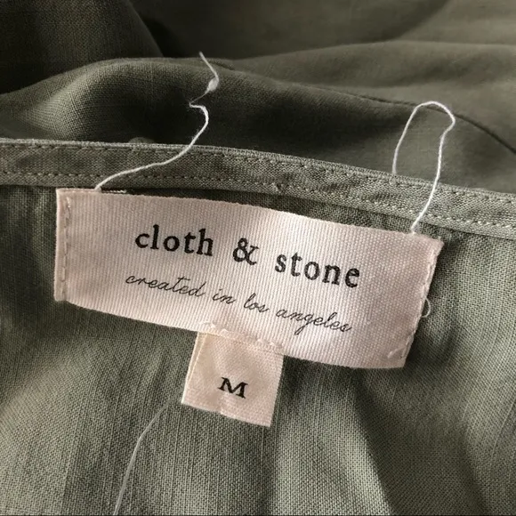 Anthropologie’s Cloth &amp; Stone Dress Button Front Maxi Green Size M New w/o Tag