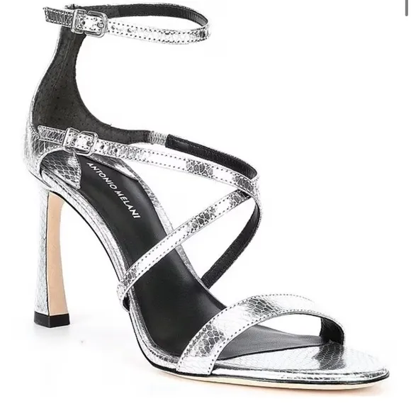 Antonio Melani Hadley Strappy Metallic Leather Sandals
