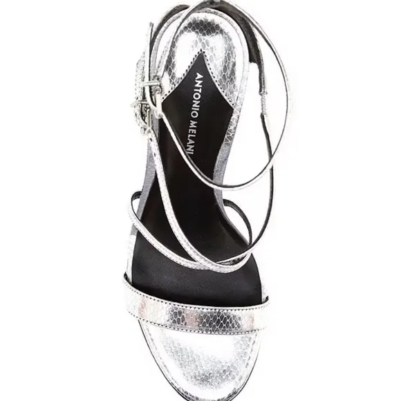 Antonio Melani Hadley Strappy Metallic Leather Sandals
