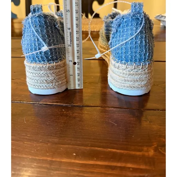 Antonio Melani Sz 10 Women's Blue Boho Lace Up Denim  Platform Espadrilles NWT