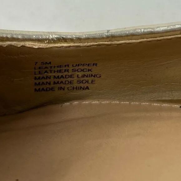 Antonio Melani gold tone ballet flats size 7.5