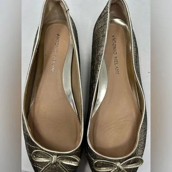 Antonio Melani gold tone ballet flats size 7.5