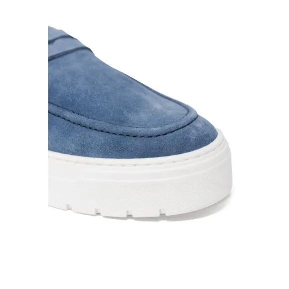 Antony Morato Suede Plain Slip-On Moccasins with Rubber Sole Men Blue