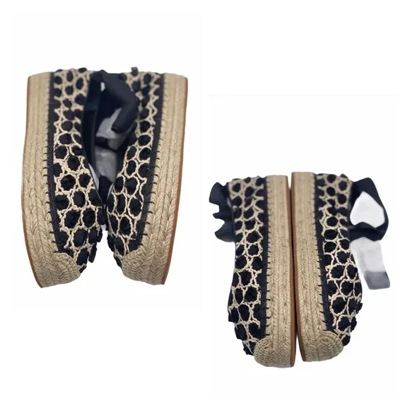 AVEC LES FILLES NIB Georgie Lace Up Espadrilles Flats