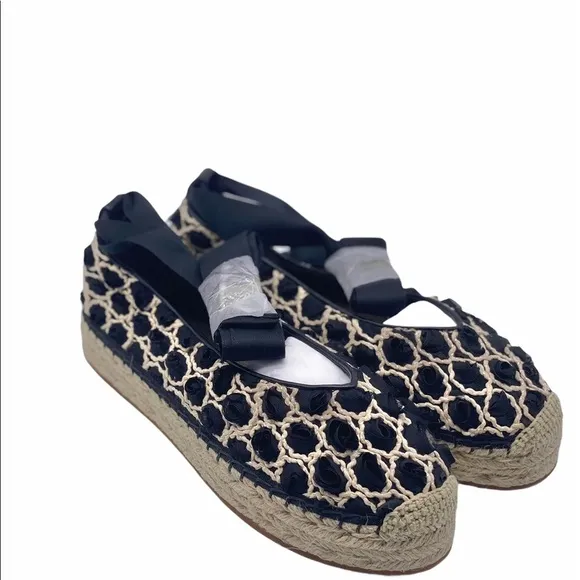 AVEC LES FILLES NIB Georgie Lace Up Espadrilles Flats