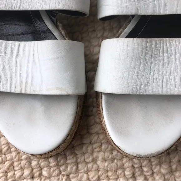 Balenciaga white espadrille flat sandals 10 40