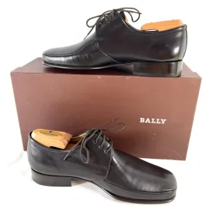 BALLY Brenzo Brown Leather Lace Up Dress Shoes Made in Switzerland Marked as 7US