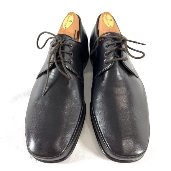 BALLY Brenzo Brown Leather Lace Up Dress Shoes Made in Switzerland Marked as 7US