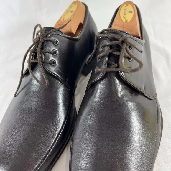 BALLY Brenzo Brown Leather Lace Up Dress Shoes Made in Switzerland Marked as 7US