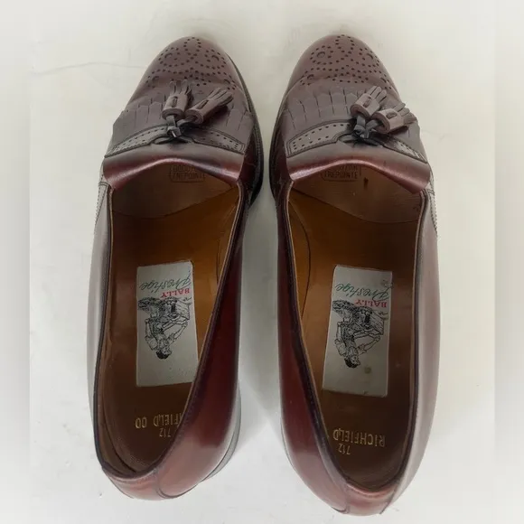 Bally Prestige 712 Richfield Brown Lether Loafers Tassel Shoes Men Sz UK 6 US 7