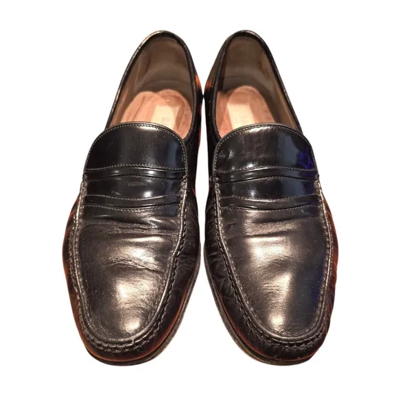 Bally Shoes Penny Loafer Gray Leather Made in Italy Men's Sz 8.5