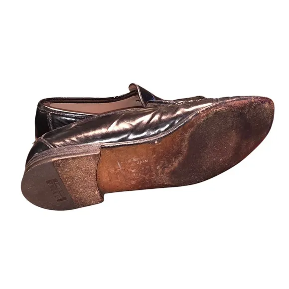 Bally Shoes Penny Loafer Gray Leather Made in Italy Men's Sz 8.5