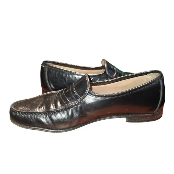 Bally Shoes Penny Loafer Gray Leather Made in Italy Men's Sz 8.5
