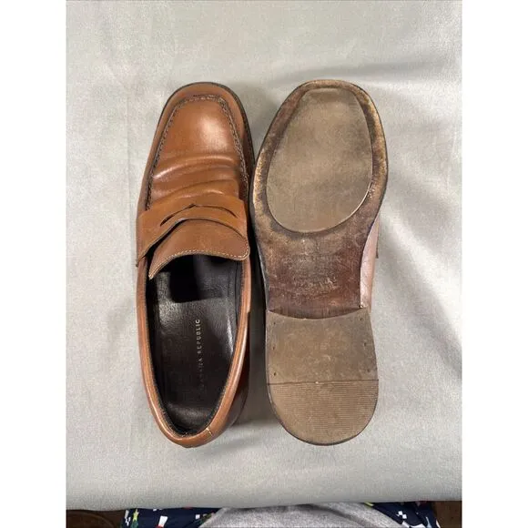Banana Republic Men's Brown‎ Italian Leather Penny Loafers OrthoLite Size 9 M