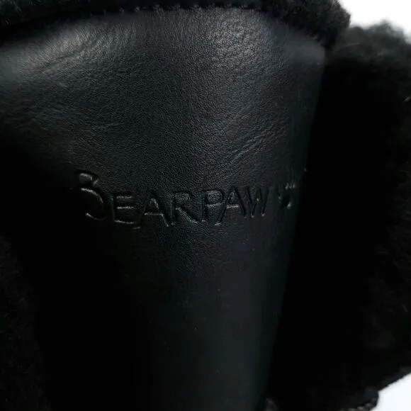 Bearpaw Black Hiber-Tech Cozy Wool Waterproof Leather Duck Boots 8 Rain Gorpcore