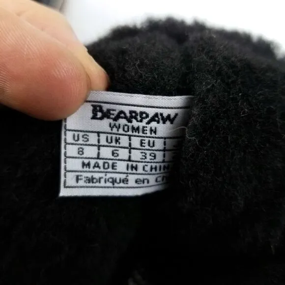 Bearpaw Black Hiber-Tech Cozy Wool Waterproof Leather Duck Boots 8 Rain Gorpcore