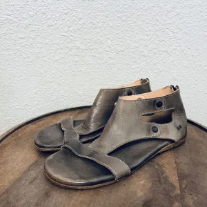 Bed Stu Leather Soto Distressed Flat Back-Zip Sandals Women's Size 8