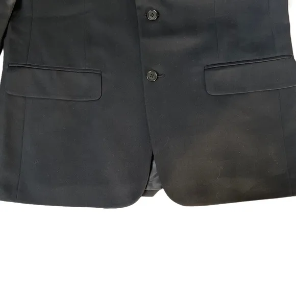 BERT PULITZER BLACK DOUBLE BREASTED CLASSIC WOOL BLEND BLAZER