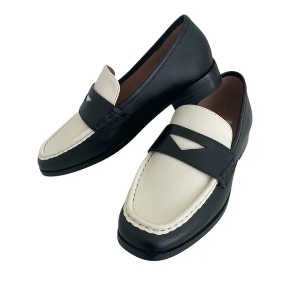 BIBI LOU Women’s Black and White Classic Loafers  Size: 37