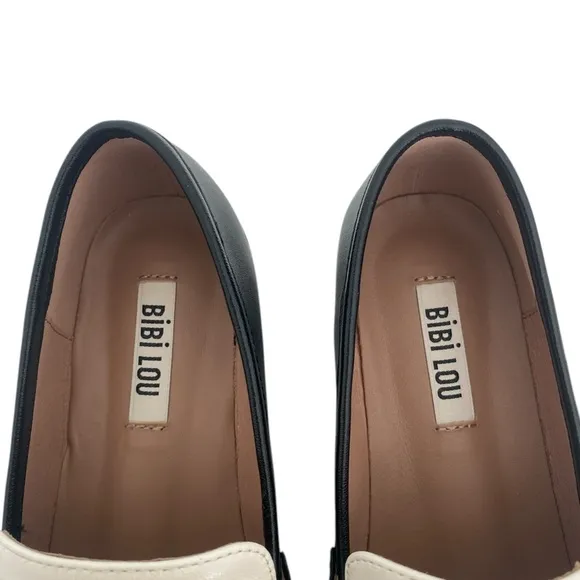 BIBI LOU Women’s Black and White Classic Loafers  Size: 37