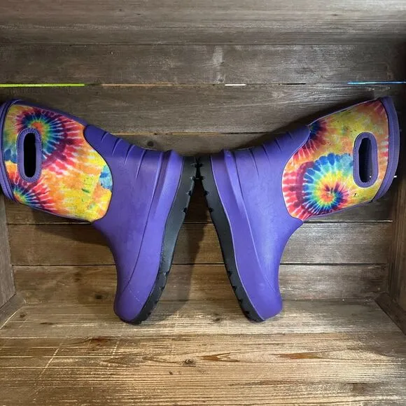 Big Kids Bogs Neo Classic Tie Dye Purple Winter Snow Insulated Boots Size 6‎ Y