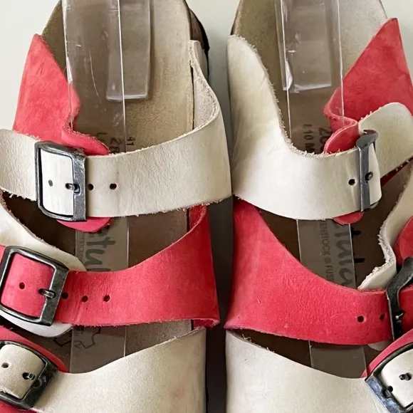 Birkenstock Betula Florida Strappy Triple Strap Red Sandals Size EU 41 Narrow