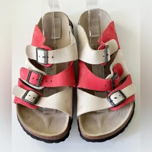 Birkenstock Betula Florida Strappy Triple Strap Red Sandals Size EU 41 Narrow