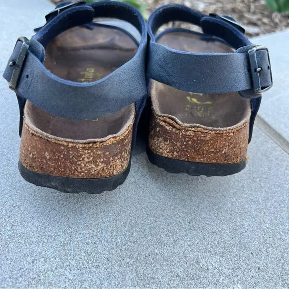 Birkenstock Betula Milano Navy Blue Strappy 3 Strap Sandals Size 38 M5/W7