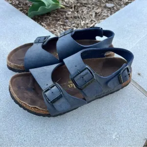 Birkenstock Betula Milano Navy Blue Strappy 3 Strap Sandals Size 38 M5/W7