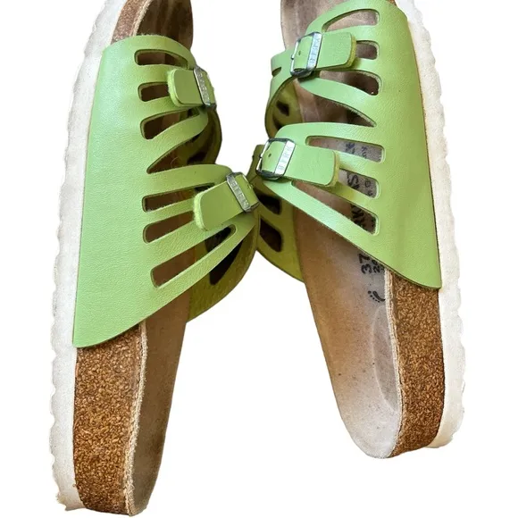 Birkenstock light green strappy sandals size 37